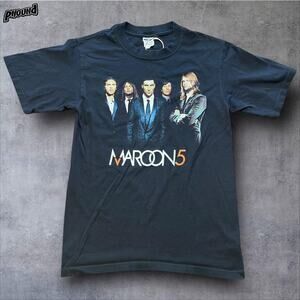Maroon 5 Shirt Mens Small Black 2007 Tour Concert Band Graphic Double Sided Tee